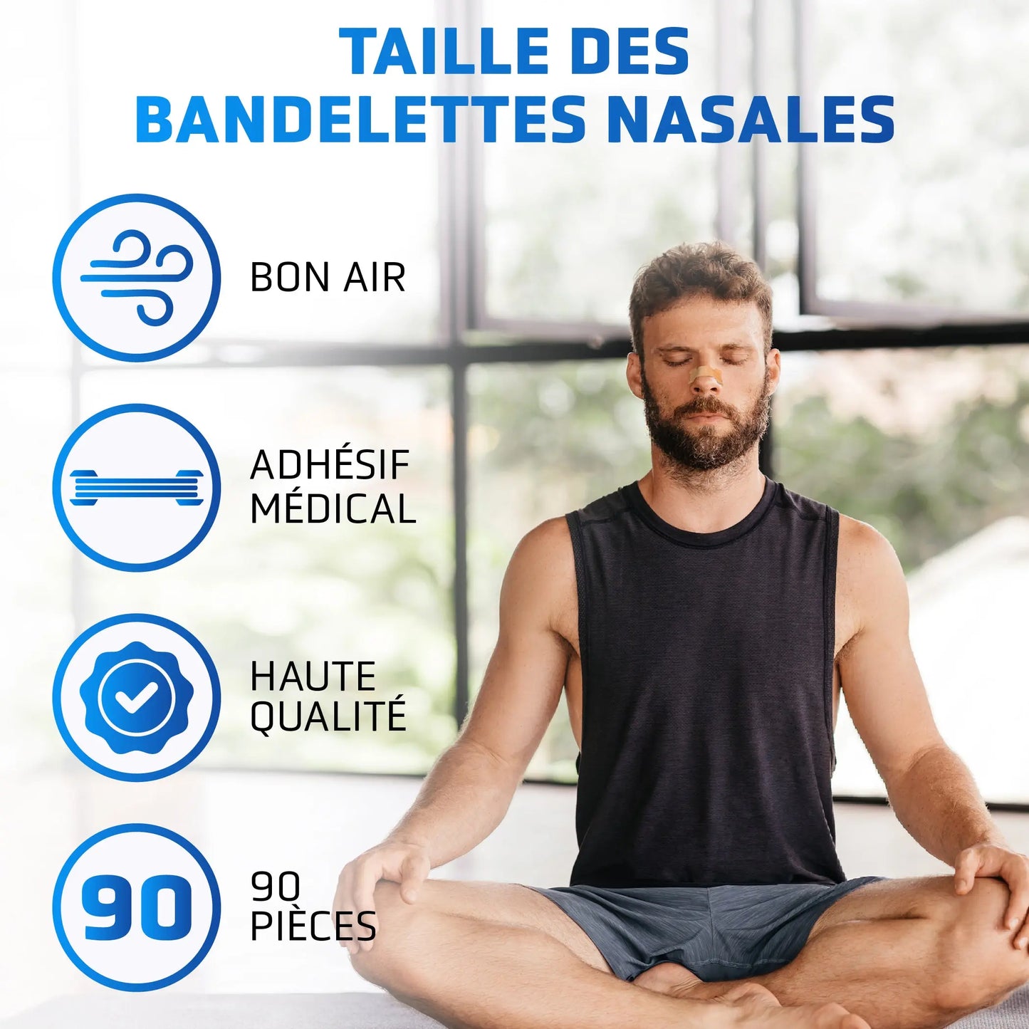 Nasal Strips Black Mask – Bandelettes Nasales Anti-Ronflement | Respiration Optimale Nuit & Sport Black Mask